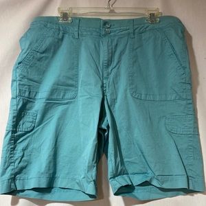 Lee Bermuda  Shorts  16 Medium Solid Teal Blue